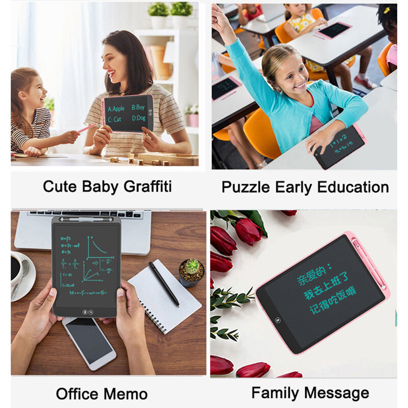 Tablet Menulis LCD 10 Inci Papan Gambar Digital Alas Tulisan Tangan Tablet Grafiti Elektronik Mainan Edukasi Anak-anak
