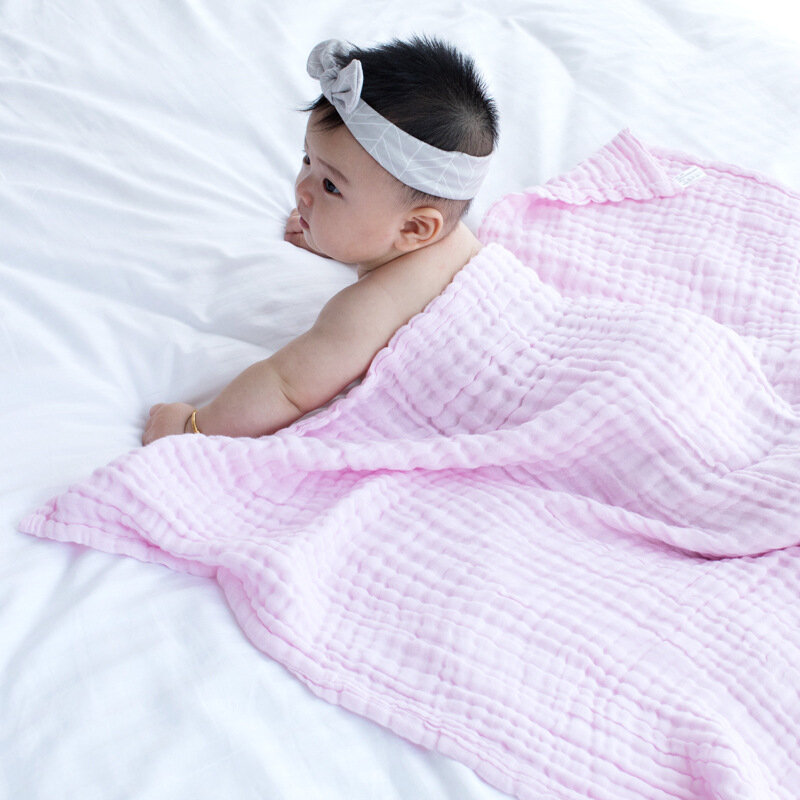 Ręcznik dla niemowląt 100% bawełna gaza koc narzuta 6 warstw mycie wodą ręcznik do karmienia dziecka 105*105cm koc do owijania kołdra wielofunkcyjny