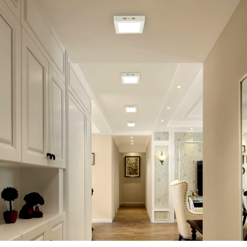 Superfície conduzida downlight montado lâmpadas quadrado/redondo 6w 12 18w 25w para casa & comercial iluminação interior recesso luzes de teto