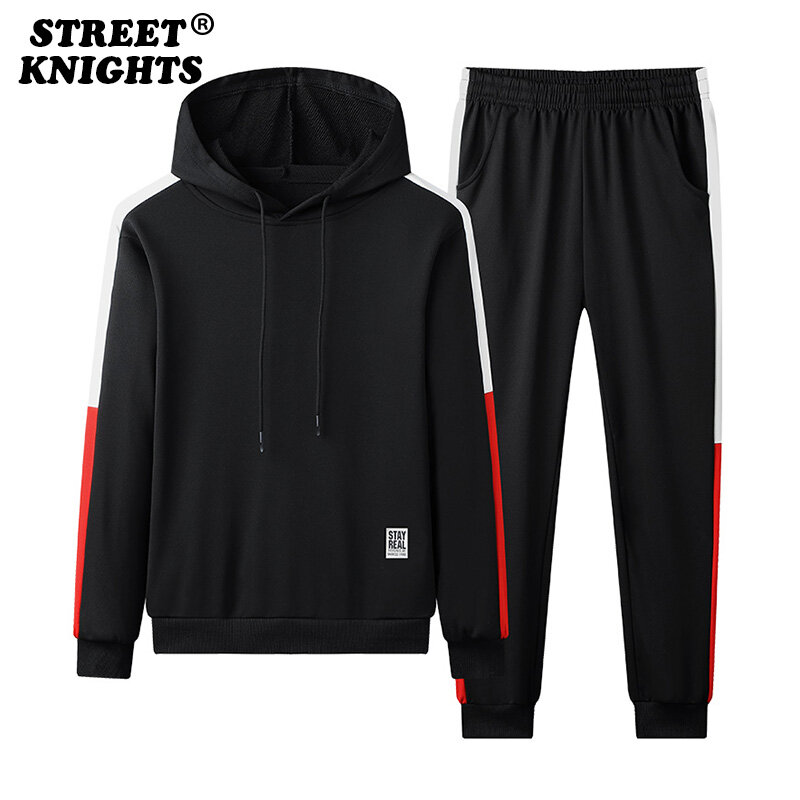 2021ฤดูใบไม้ร่วงฤดูใบไม้ผลิใหม่แฟชั่นสบายๆชุดกีฬาชุดชาย Hoodie Sweatpants ชุดกีฬา Hip Hop Streetwear ชุดบิ๊กขนาด