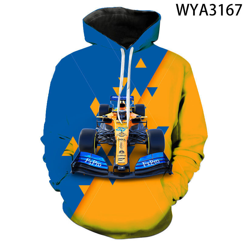 2022 New Formula Racing 3D Printed Sweatshirt Men's and Women's Casual Fashion Sports All-match Harajuku Style Hooded Sweater