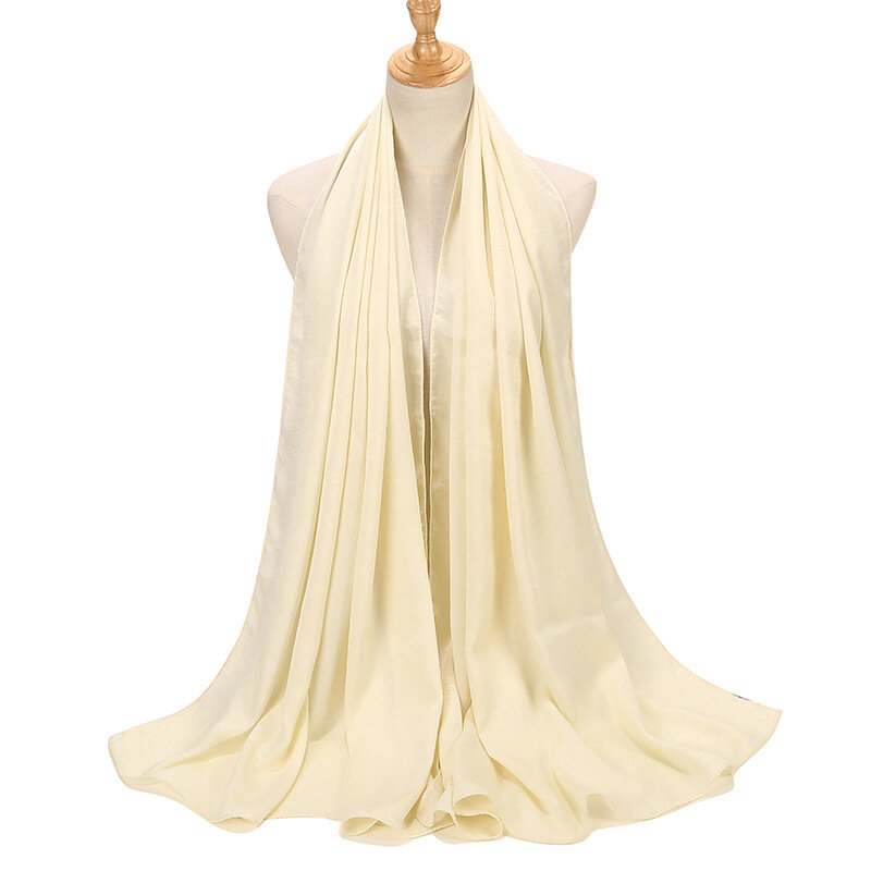 シルクイミテーションシルクの女性用スカーフ,大きなサイズ,無地,新しいスタイル75x180cm