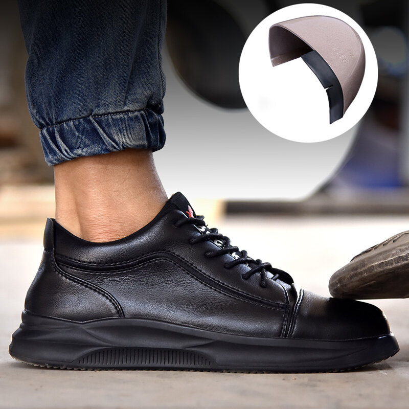 Skórzane buty ochronne męskie stalowe buty z palcami anty-smash anty-przebicie obuwie robocze wodoodporne męskie buty przeciw poparzeniom buty przemysłowe