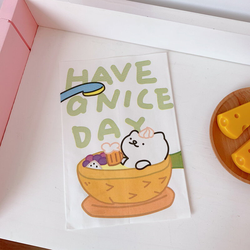 귀여운 부드러운 곰 토끼 작은 사탕 종이 봉투 스낵 쿠키 보관 가방, 만화 포즈 장식 선물 포장 가방