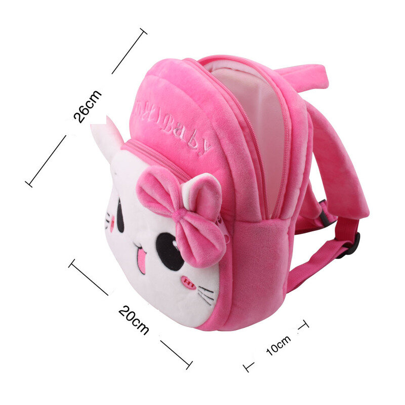 FUDEAM-mochila de felpa suave para niños, morral escolar con dibujos de gato, conejo, Panda, guardería, Animal bonito