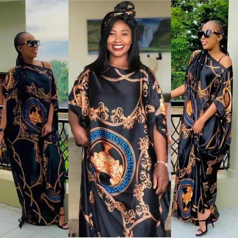 Dress Length 130cm  Bust 130cm Plus Size New fashion dress for women Elegant oversized Dress african print dresses for ladies