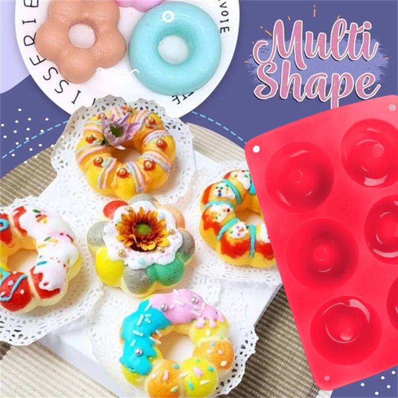 Moule à Donuts en Silicone antiadhésif, ensemble d'anneaux, pour Donuts, Bagels, etc. ronds, pour pâtisserie
