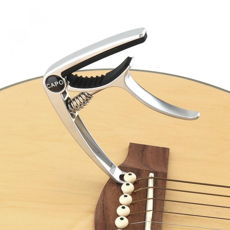 Capo per chitarra Capo in metallo premium regolabile per chitarra popolare Chitarra classica Chitarra elettrica Accessori per chitarra ukulele Argento 