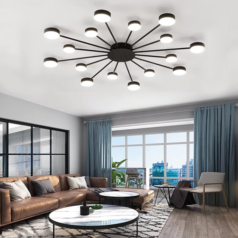 Lámpara de techo LED dorada moderna para sala de estar, dormitorio, hotel, villa, apartamento, restaurante, iluminación al por mayor