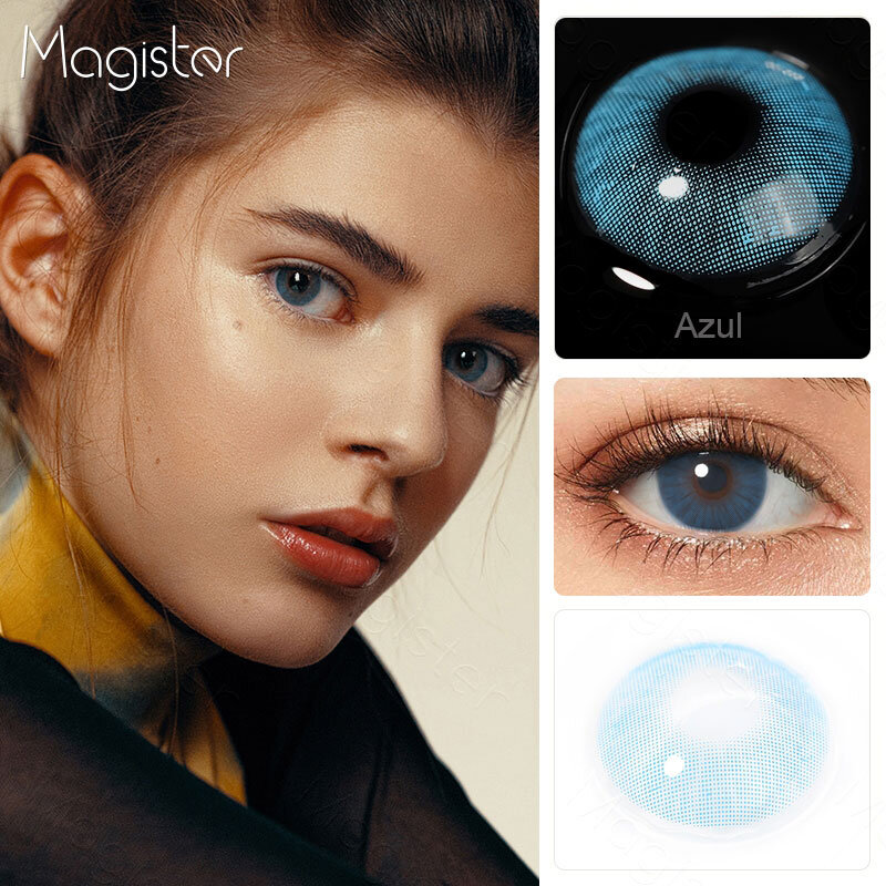 Hidrocor lentes de contatos coloridos 1 par de contatos para os olhos com cor marrom verde azul lentes de contato naturais para os olhos