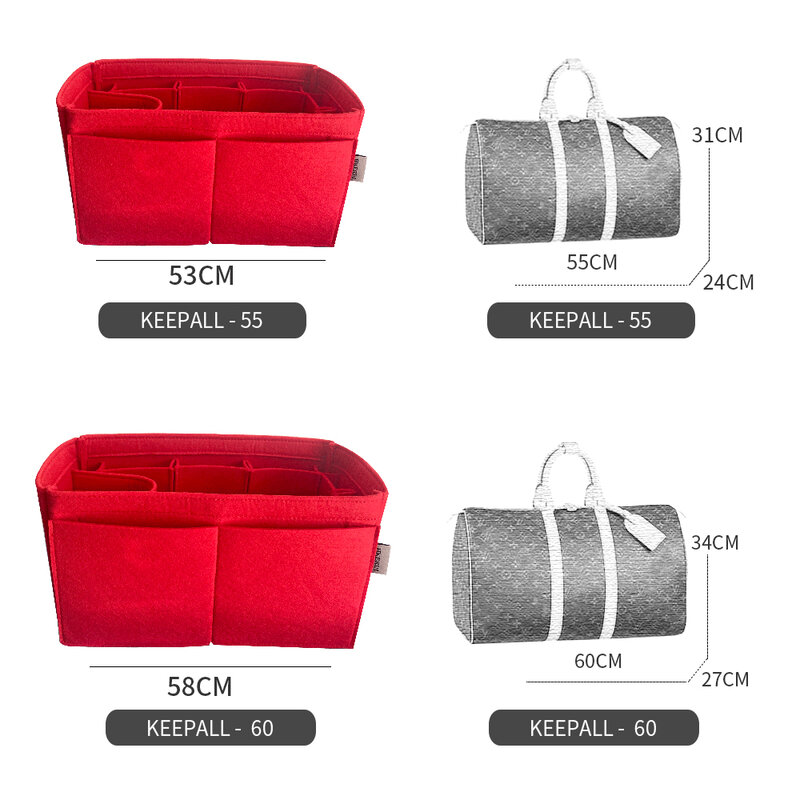 Voor Keepall 45 50 55 60 Bag Organizer Insert Bag Shapers Bag Purse Organisatoren-2/3Mm Vilt premium Vilt (Handgemaakte/20 Kleuren