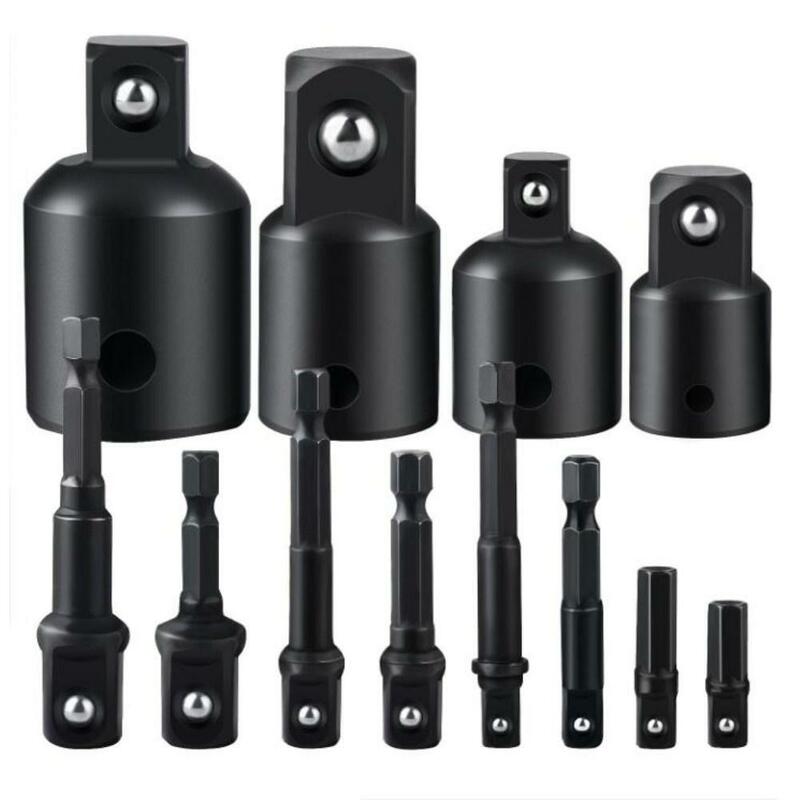 12pcs/set Socket Adapter Hex Drill Nut Driver Power Shank Connecting Rod Head Extension Drill Bits Bar Wrench