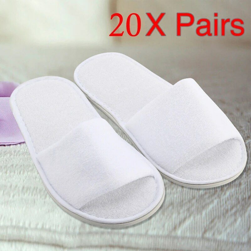 5/10/20 Pair Disposable Slippers spa hotel guest slippers open toe towel indoor disposable slippers