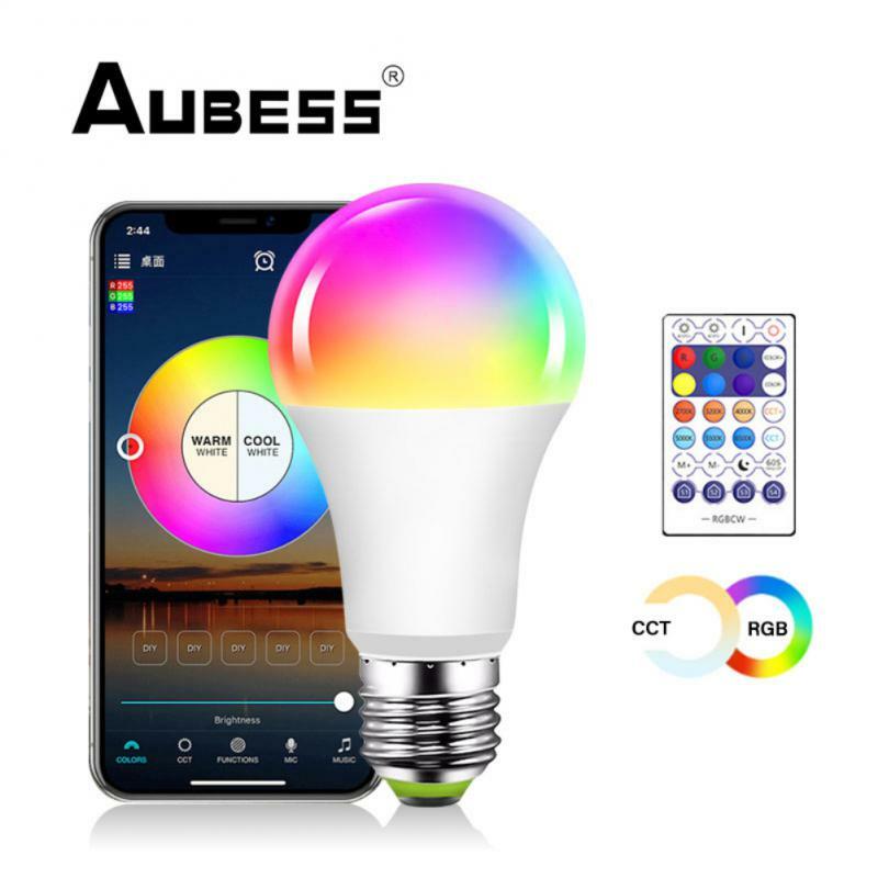 Новая умная Bluetooth-совместимая лампочка RGB + CCT 10 Вт с регулировкой яркости, дистанционным управлением через приложение A19, светодиодная лампо...