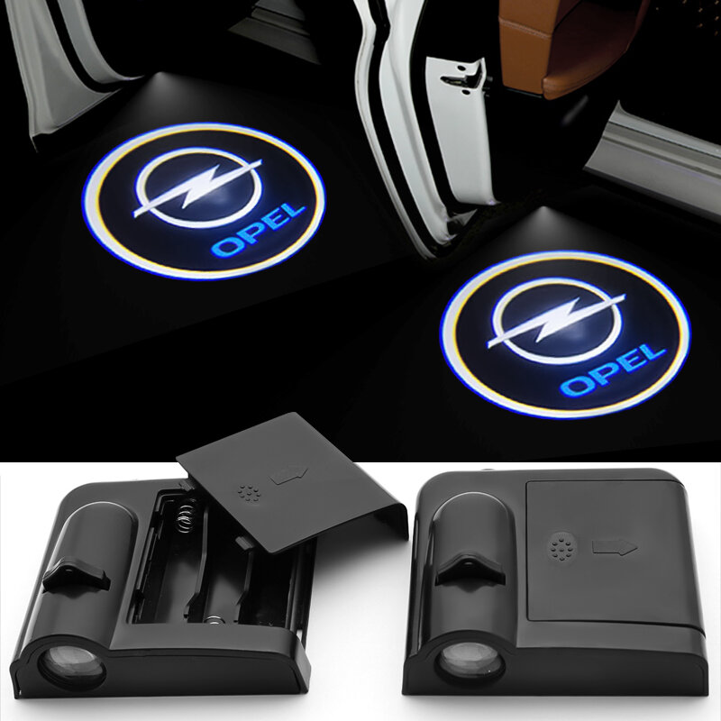 2PC Wireless Car Door decoration Led Welcome Laser Projector Logo Shadow Light For Opel Decoration Car-styling Car Interior Lamp