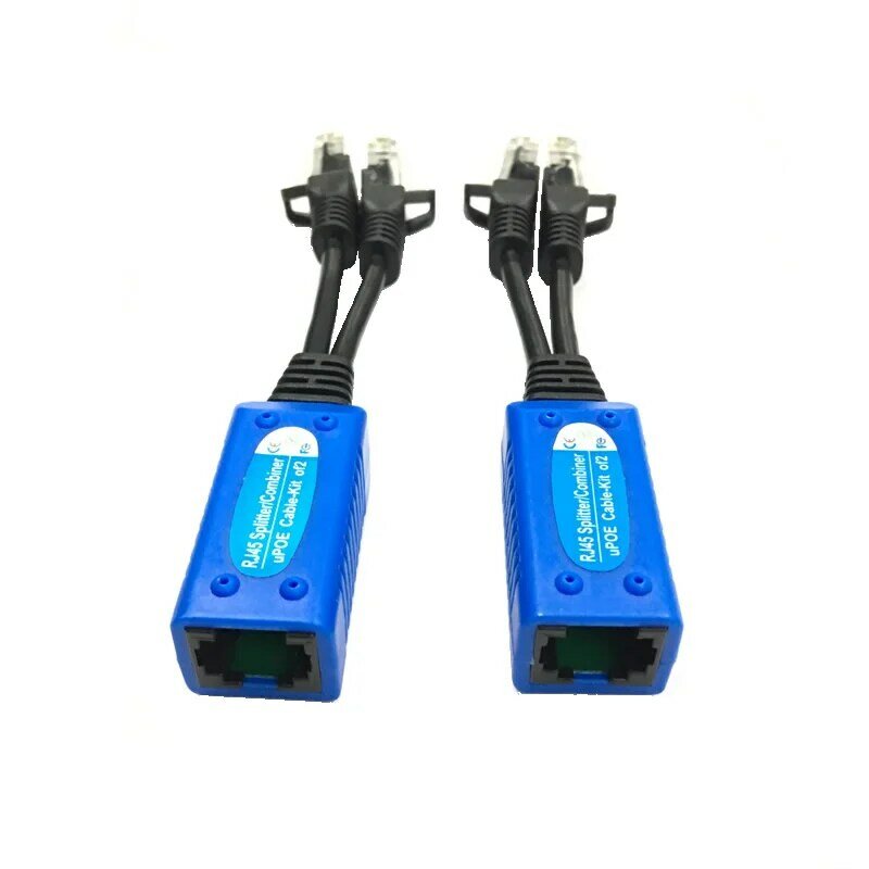 Cable combinador divisor POE para dos cámaras, adaptador de red, conector RJ45, fuente de alimentación pasiva