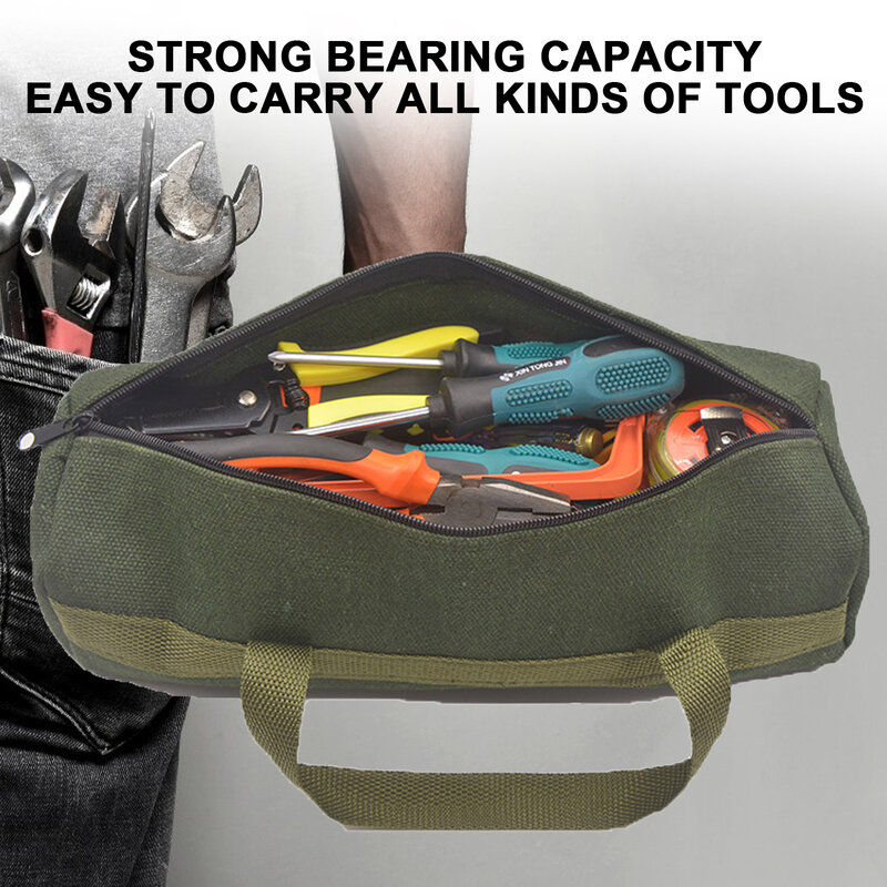 Kit de ferramentas multifuncionais portátil, bolsa grande e grossa de lona para conserto elétrico, bolsa organizadora para armazenamento
