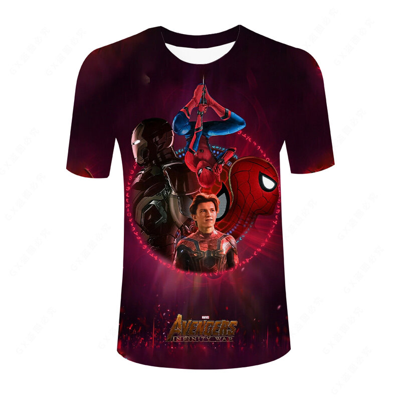 T-shirt manches courtes Marvel Expedition Hero Spider-Man Captain America, vêtements de sport à séchage rapide