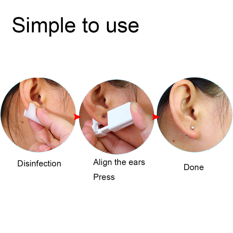 1PC Disposable Safe Sterile Ear Piercing Unit Cartilage Tragus Helix Piercing Gun Piercer Tool Machine Kit Stud Body Jewelry
