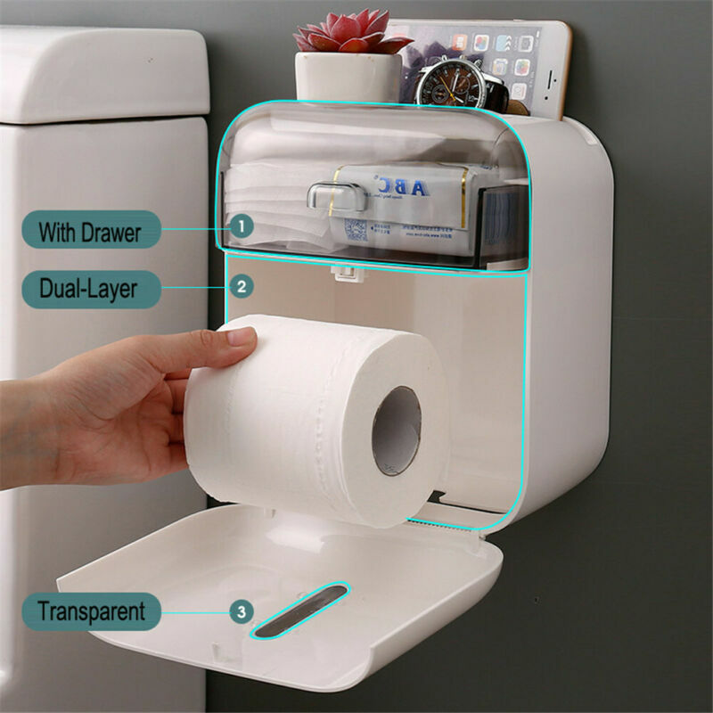 Dispenser for Toilet Paper Holder Wall Mounted Paper Towel Holder Bathroom Tissue Box Kitchen Roll Holder Rack for Toilet Paper