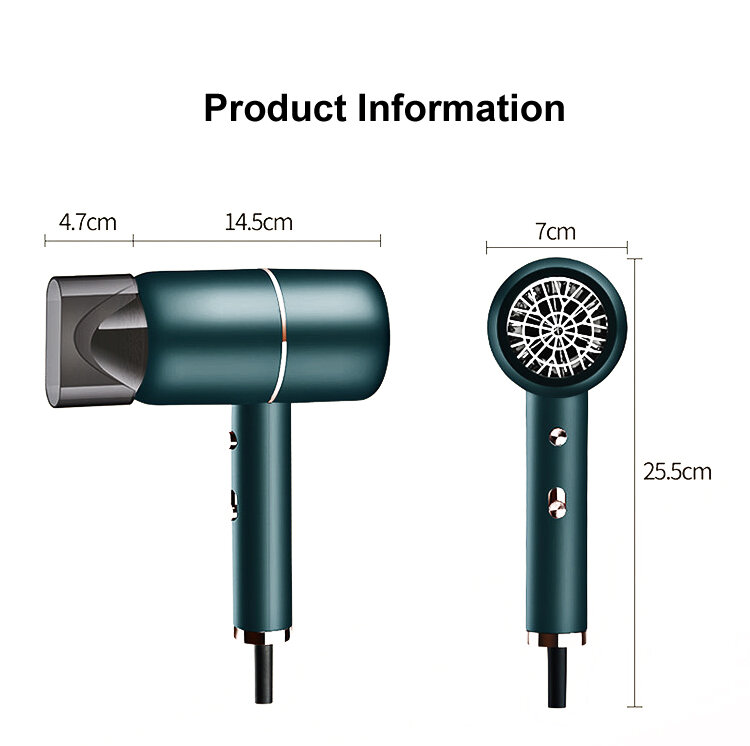 Asciugacapelli anione portatile originale Nanoe ioni d'acqua cura dei capelli professionale asciugatura rapida 1600W viaggio pieghevole asciugacapelli famiglia