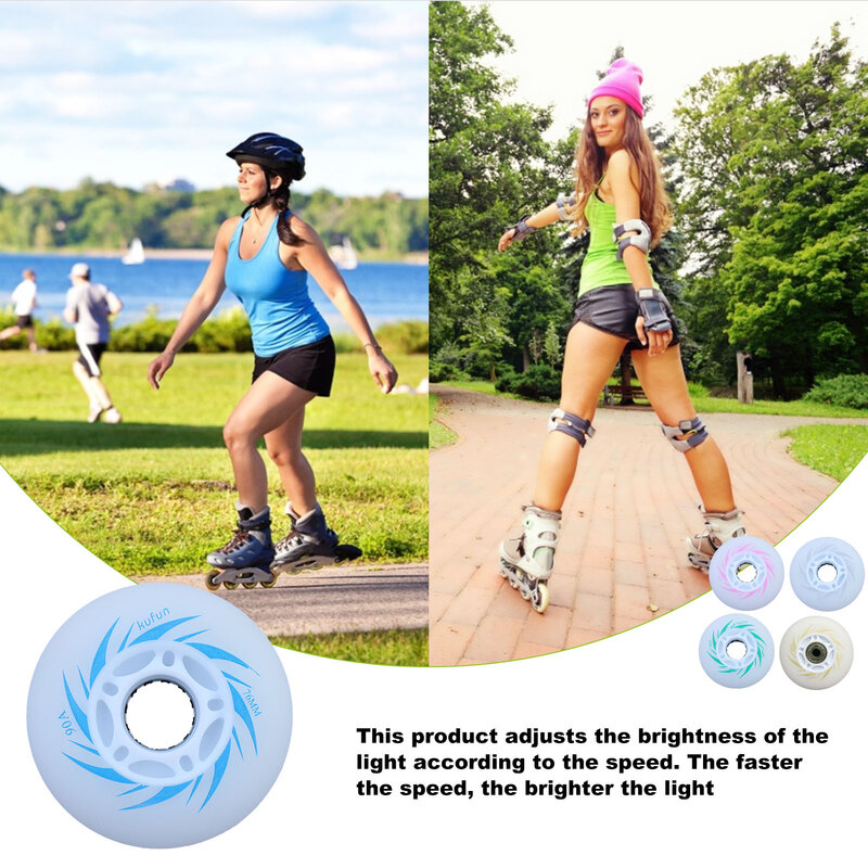 Luminous Inline Skating Wheels Colored Roller Inline Skate LED Light Wheel For Kids And Adults Skates Wheels Accessories