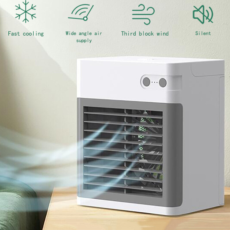 Ventilador portátil do refrigerador do condicionador de ar com tomada de ar ajustável e tomada de ar grande-angular de três velocidades e função refrigerando rápida