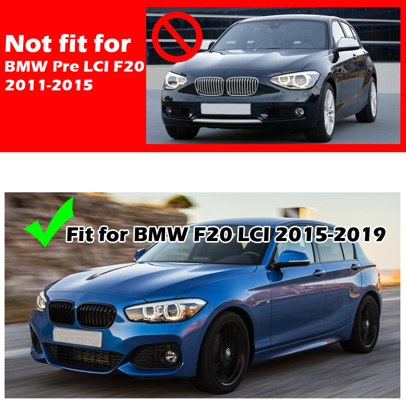 Sajak depan kisi ginjal pelindung Radiator Grill Kinerja Aksesori Mobil untuk BMW 1 Series F20 F21 120i LCI Facelift 2015-2019