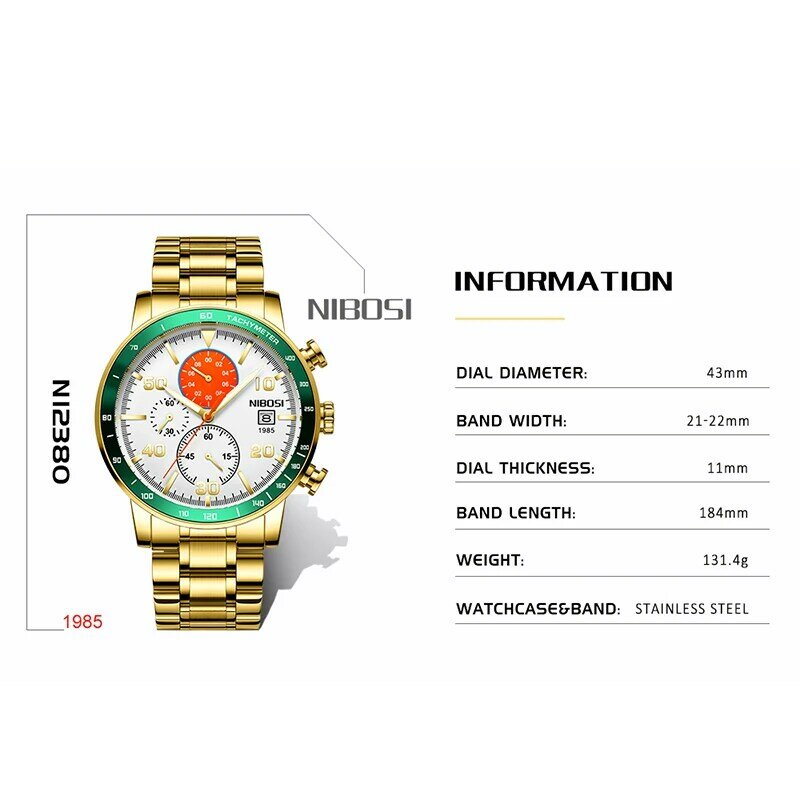NIBOSI Männer Uhren Top-marke Luxus Quarzuhr Männer 2020 Wasserdichte Chronograph Männlichen Armbanduhr Männer Uhr Relogio Masculino