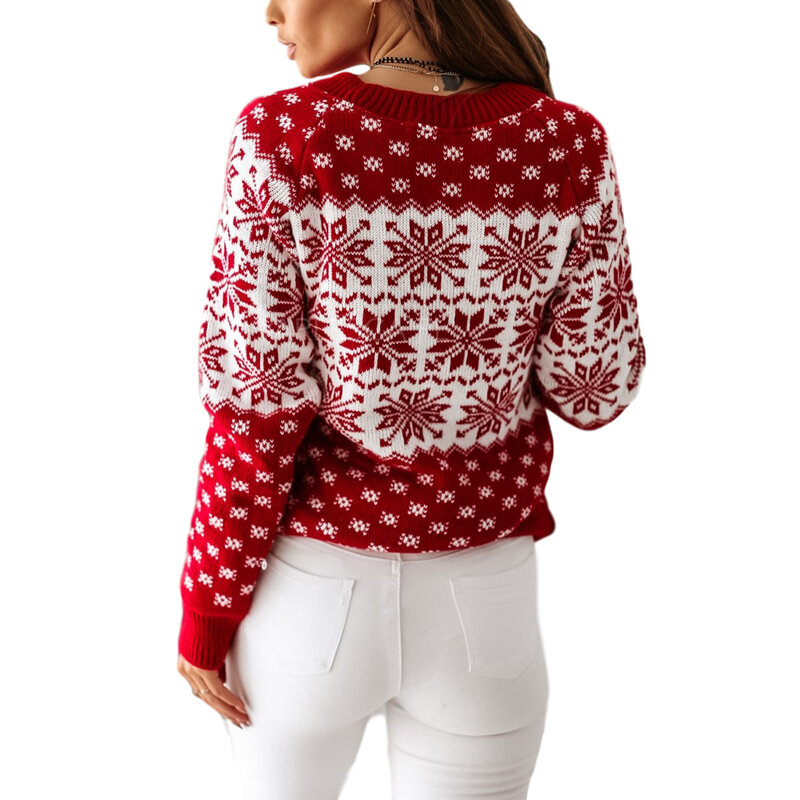 Herfst Mode Merk Vrouwen Lady Jumper Sweater Tops Coat Kerst Winter Womens Dames Warm Korte Truien Kleding