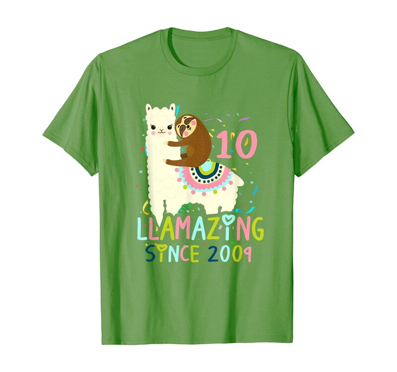 T-shirt drôle pour anniversaire de 10 ans, Llama
