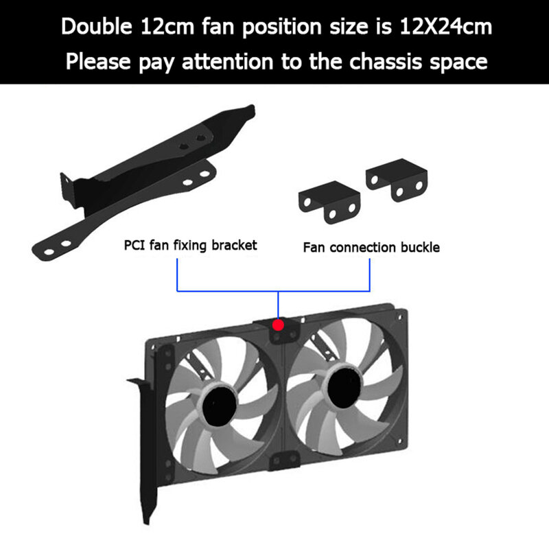 Suporte de montagem de ventilador duplo pci slot, 90mm 120mm para placa de vídeo gráfica de desktop, sistema de refrigeração à água do computador