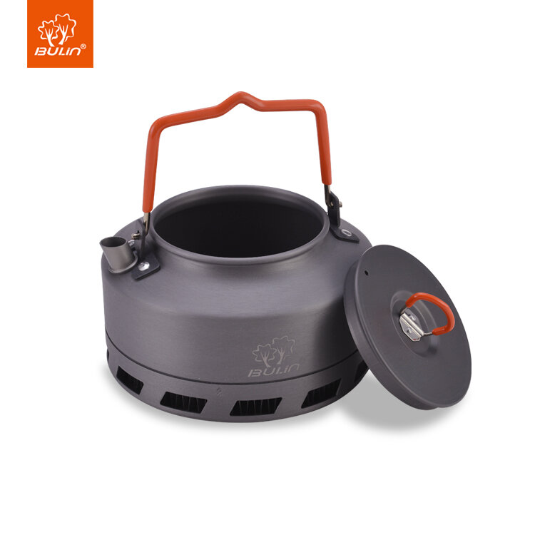 Bouilloire Portable avec anneau collecteur de chaleur, 1.1/1,6 l, pour Camping, randonnée, théière à café