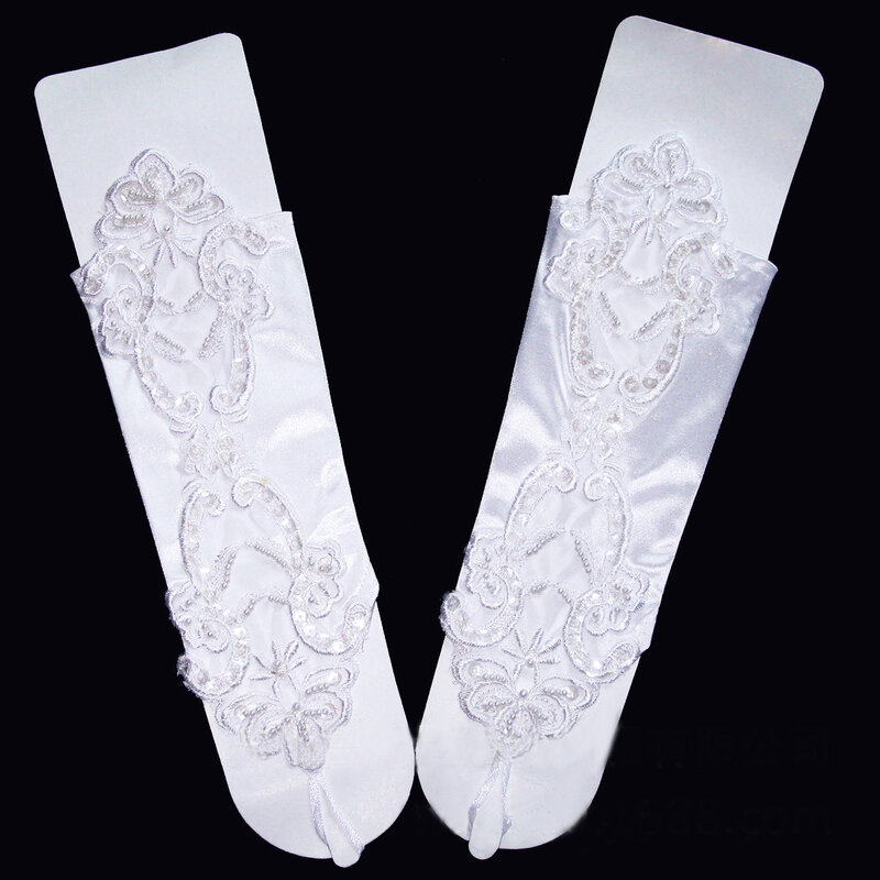 Zupełnie nowa koronkowa podwójna haczyk wędkarski rękawiczki na wesele bankiet uroczyste wykonanie