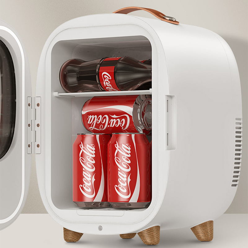 Pequeno mini geladeira 8l cosméticos domésticos duplo-uso geladeira aquecimento e refrigerador de refrigeração