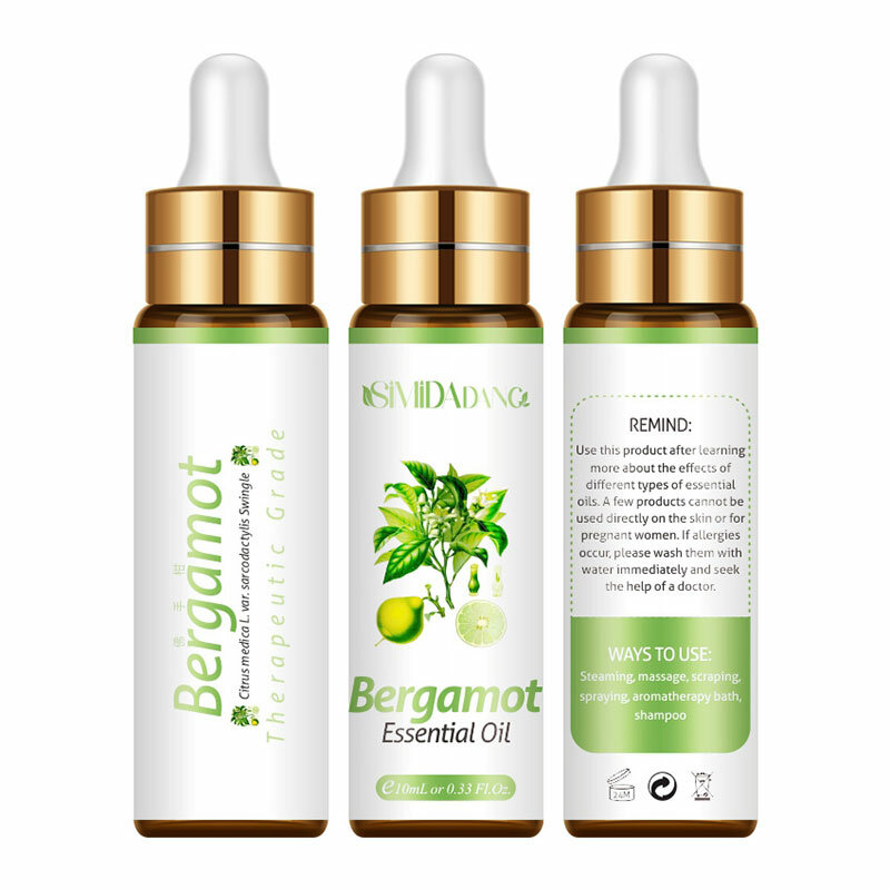 10ML Bergamotte Ätherisches Öl Mit Dropper Massage Brust Verbesserung Feuchtigkeitsspendende Haar Pflege Haut Öle Haut Verbesserung Aroma