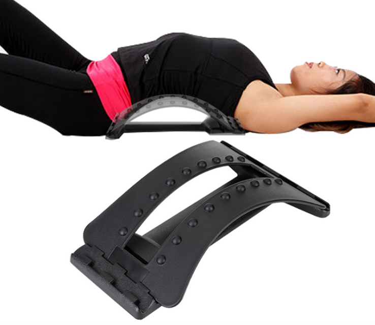 Massageador de costas fitness, equipamento de alongamento, relaxamento, apoio para lombar, dispositivo de alívio de dor na coluna