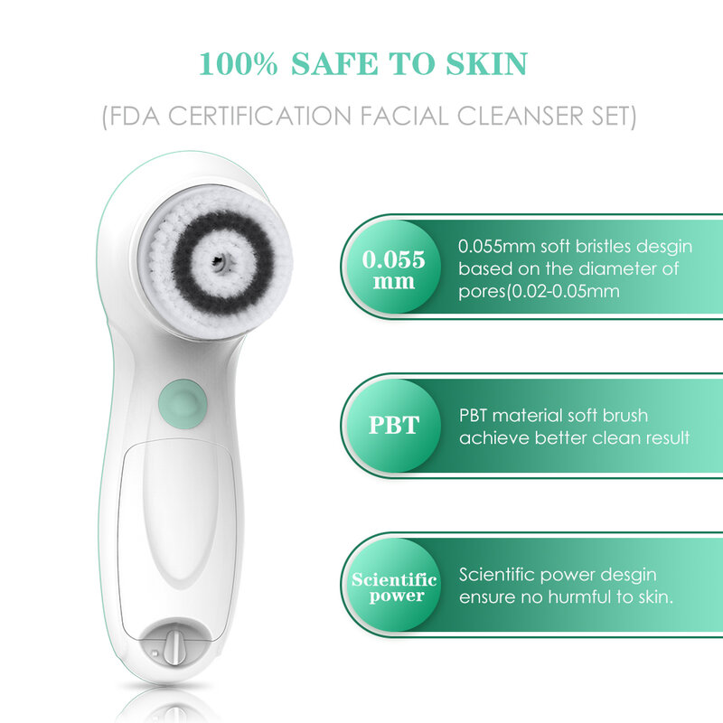 Touchbeauty-escova para limpeza facial 3 em 1, giratória, 2 configurações de velocidade, com estojo de armazenamento, limpeza da pele e esfoliante