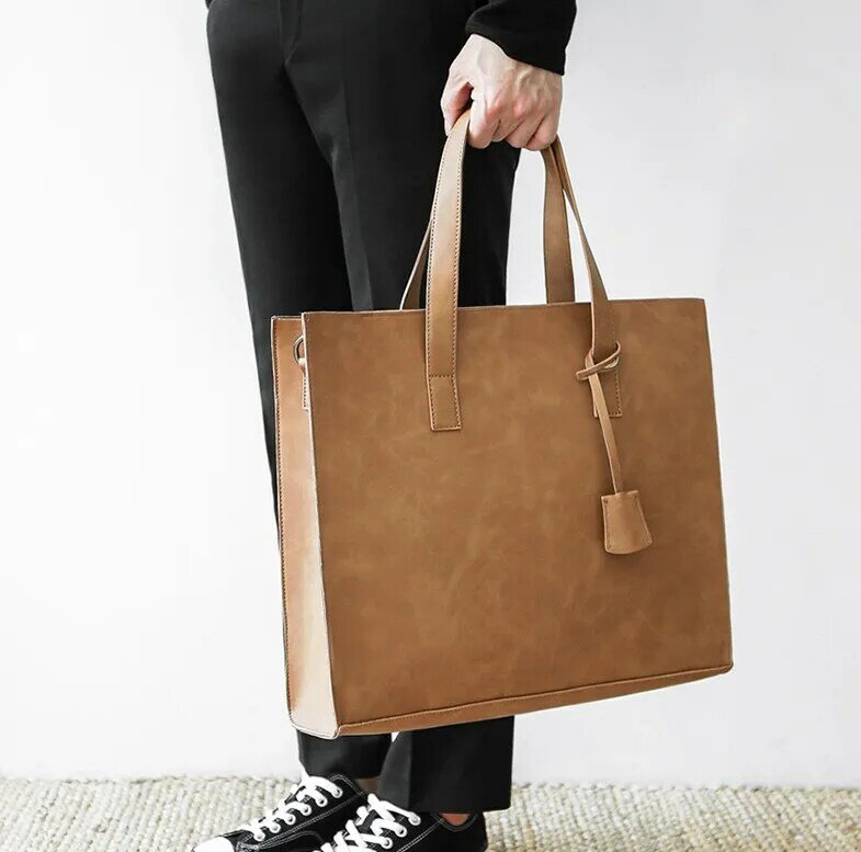 Negócios versátil ins estilo quente casual tote bags pacote de couro do plutônio bolsa de ombro de alta capacidade valise