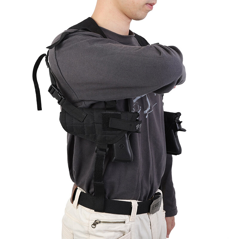 Dupla axila coldre tático saco masculino softshell portátil ajustável (escondido) underarm bolsa sacos de ombro