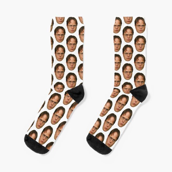 Dwight – chaussettes de sport en coton pour hommes et femmes, confortables, noires, motif de dessin animé amusant, mignon, hiver
