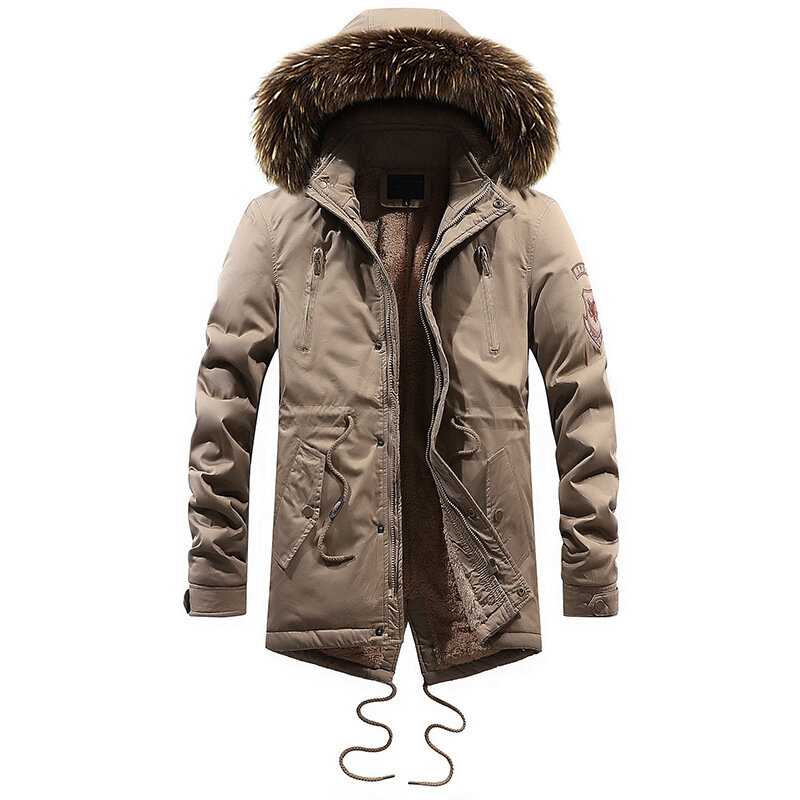 Abrigo holgado de algodón para hombre, ropa con relleno de algodón, Color sólido, para invierno