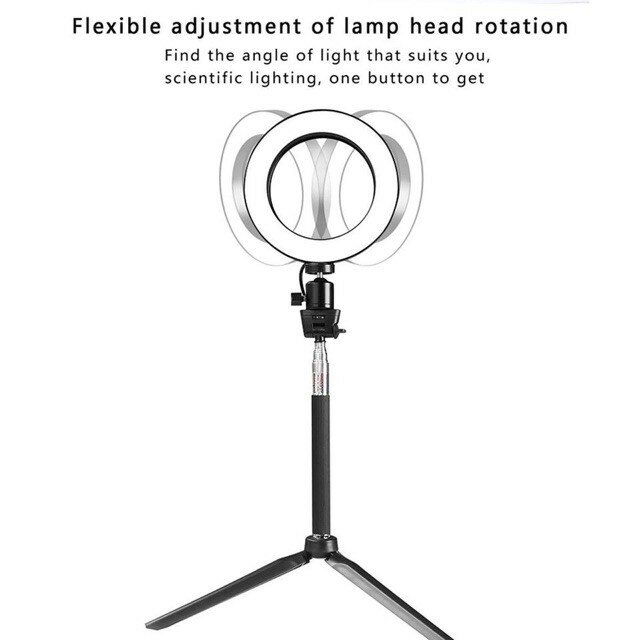 Anillo de luz LED con trípode, accesorio fotográfico de 6 "y 16CM con trípode regulable, perfecto para selfis, estudio fotográfico, RK-15, 100% Original, entrega rápida