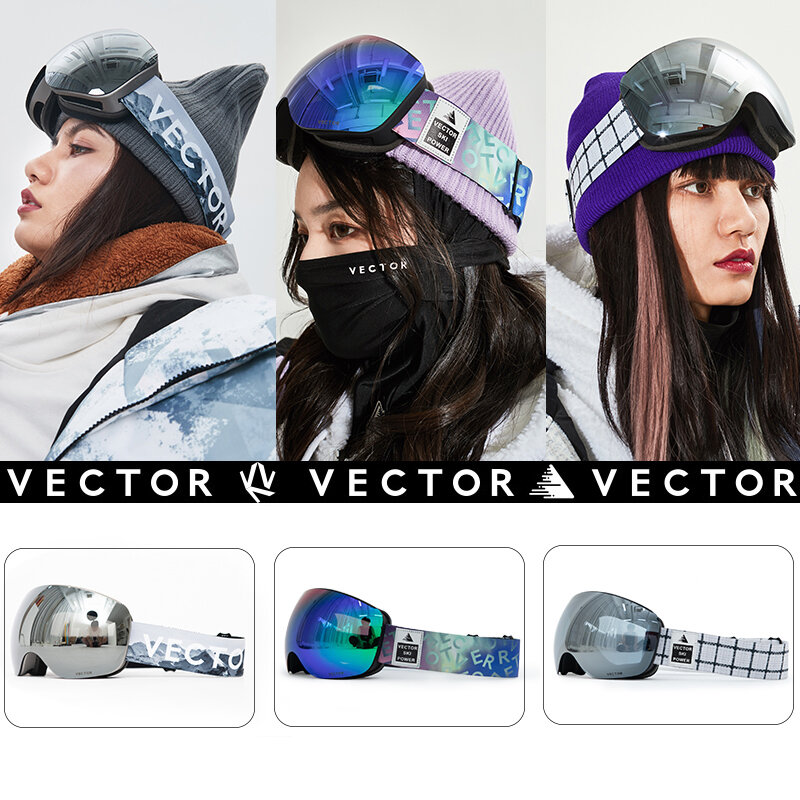 Gafas de esquí profesionales para hombre y mujer, lentes de doble capa antivaho, máscara de esquí grande, gafas de nieve OTG para moto de nieve, novedad de invierno, 2021