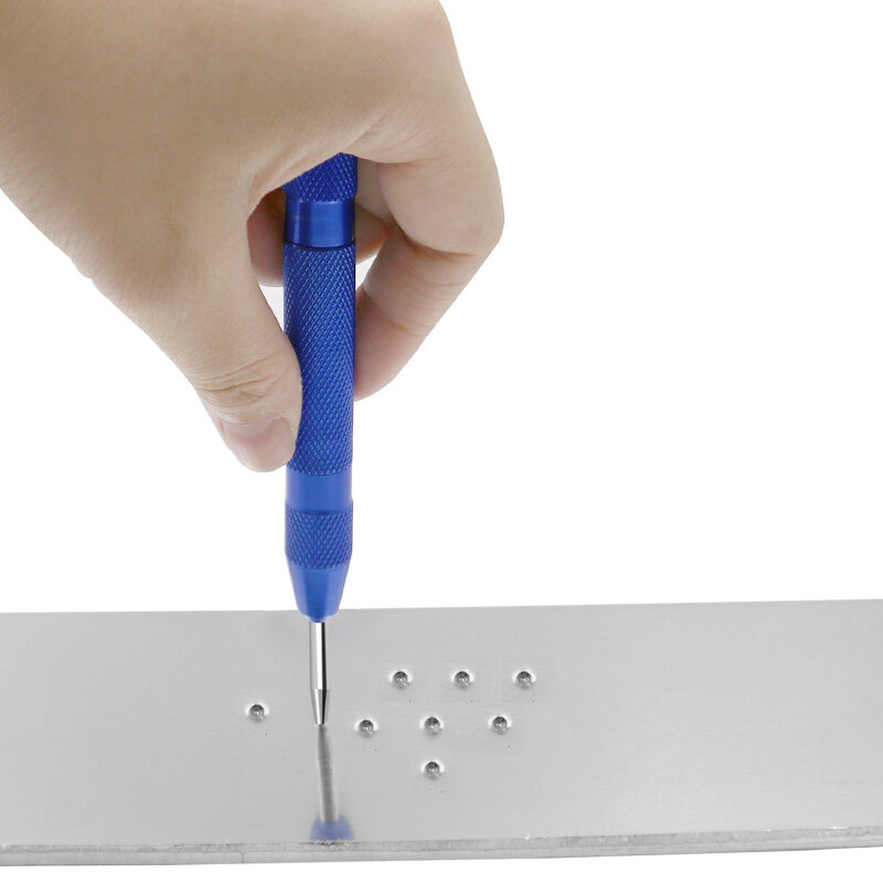 5-Inch Automatische Center Pin Lente Geladen Mark Center Punch Tool Hout Inspringen Mark Houtbewerking Tool Bit