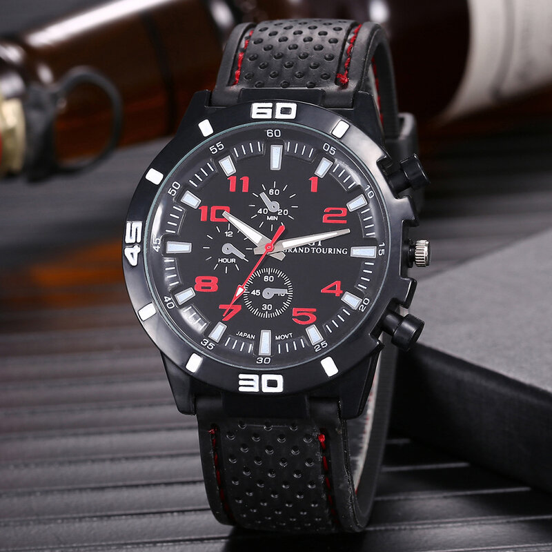 Auto Analog Quarz Uhr Datum Leucht Hände Military Herren Uhren Wasserdicht Silikon Band Armbanduhr Uhr Für Männer