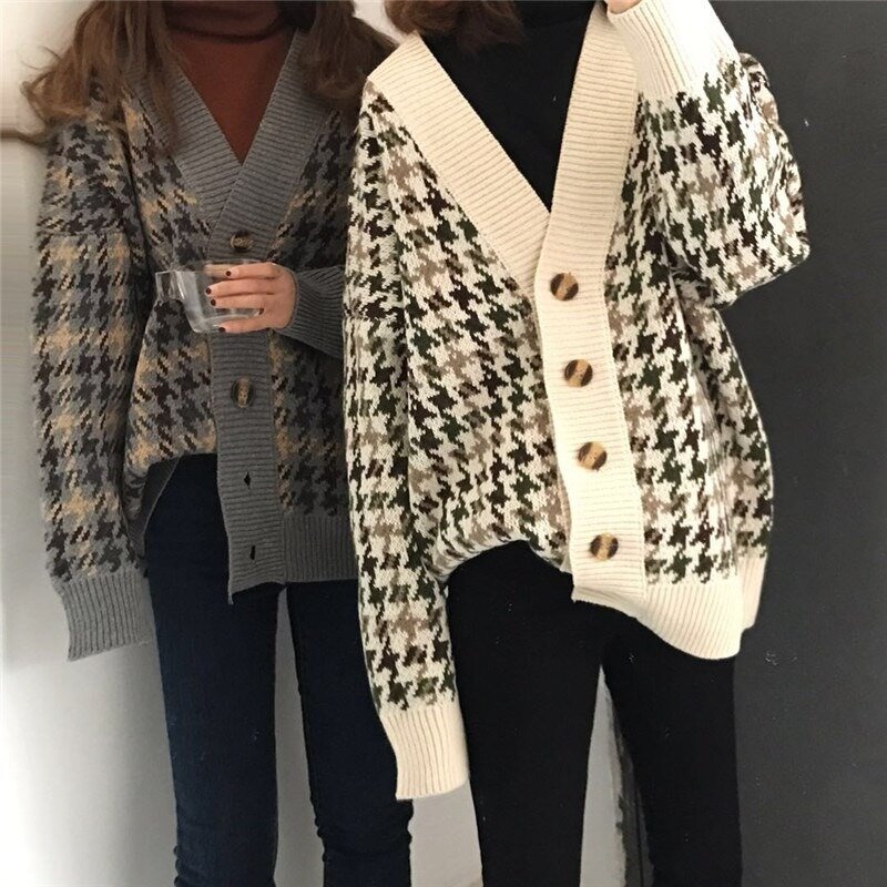 Suéter de malha cardigan longo, roupa casual feminina para outono e inverno