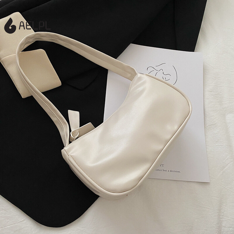 2021ใหม่กระเป๋าผู้หญิง Retro กระเป๋าถือหนัง PU Totes Underarm กระเป๋าถือหญิงขนาดเล็ก Subaxillary กระเป๋าคลัทช์