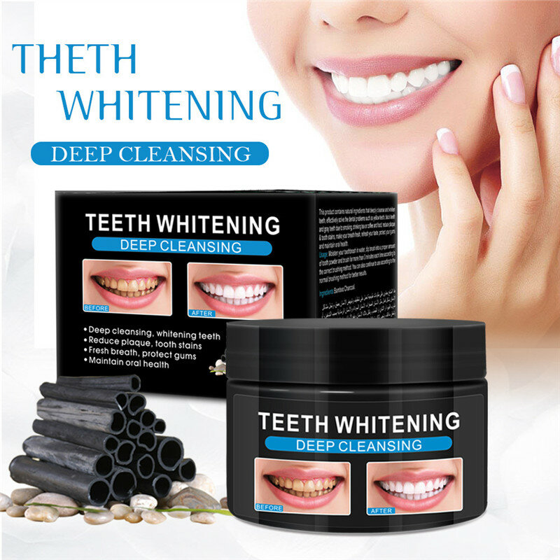 Natural Teeth Whitening Activated Charcoal Powder 60g Advanced Oral Hygiene Care Tooth Whitener Dental