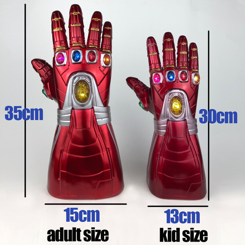 Sarung Tangan Besi LED Sarung Tangan Cosplay Anak Dewasa Sarung Tangan Masker Lengan Properti Pesta Senjata Superhero